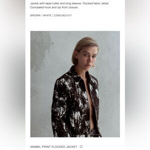 Used Zara Monochrome Abstract Blazer